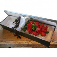 Red Roses in a Gift Box 