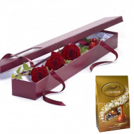 3 stems Red Roses Gift Box 