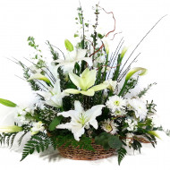 White Lilies Basket 